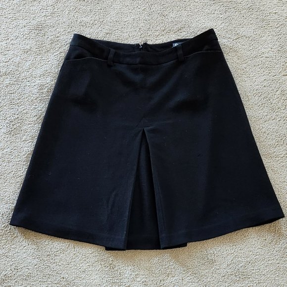 Dolce & Gabbana wool pockets front pleat black A-line skirt Sz 44 Italy - Picture 4 of 7